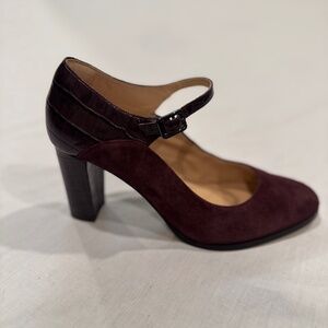Clarks Suede/Croc Embossed Leather Heels - Size 10